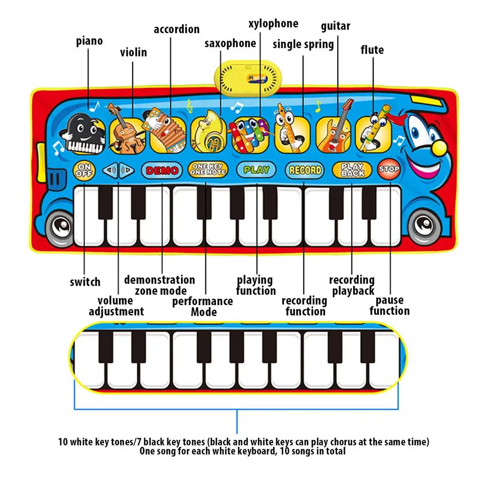 Big Size Baby Musical Mat Toys Piano Toy Infantil Music Playing Mat Sports Toys Kids Early Education Learning Dance Kids Gifts 
Big Size Baby Musical Mat Toys Piano Toy Infantil Music Playing Mat Sports Toys Kids Early Education Learning Dance Kids Gifts