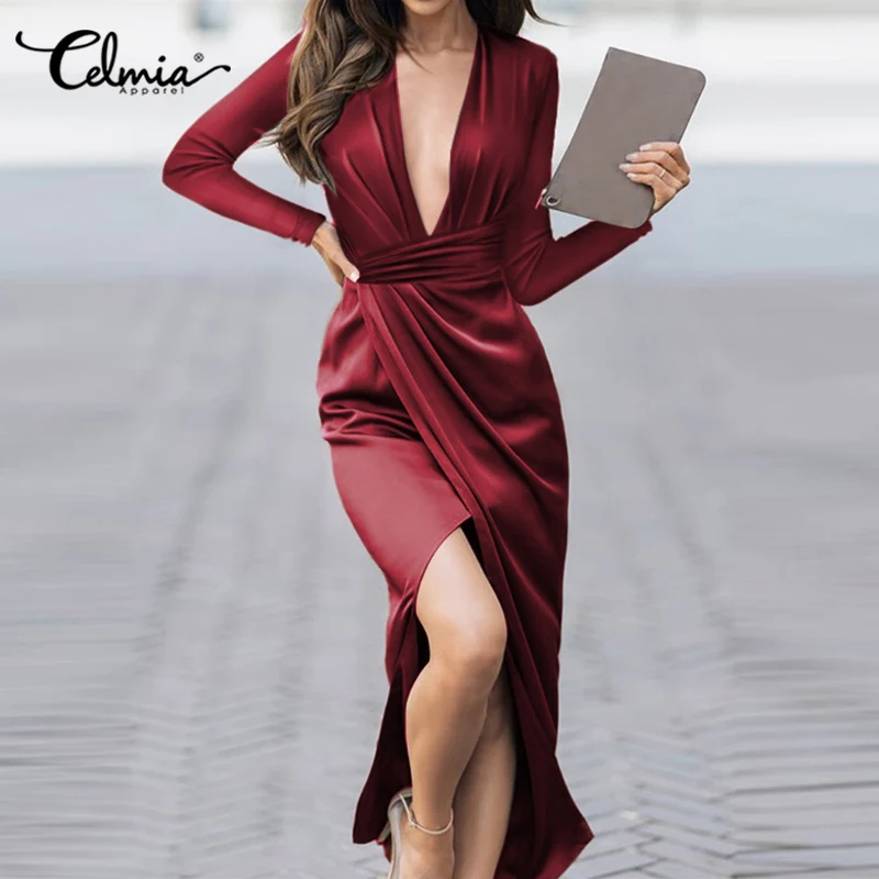 Женское облегающее платье Celmia, сексуальные вечерние платья с глубоким V-образным вырезом и длинным рукавом, элегантное однотонное платье с ...
Женское облегающее платье Celmia, сексуальные вечерние платья с глубоким V-образным вырезом и длинным рукавом, элегантное однотонное платье с ...