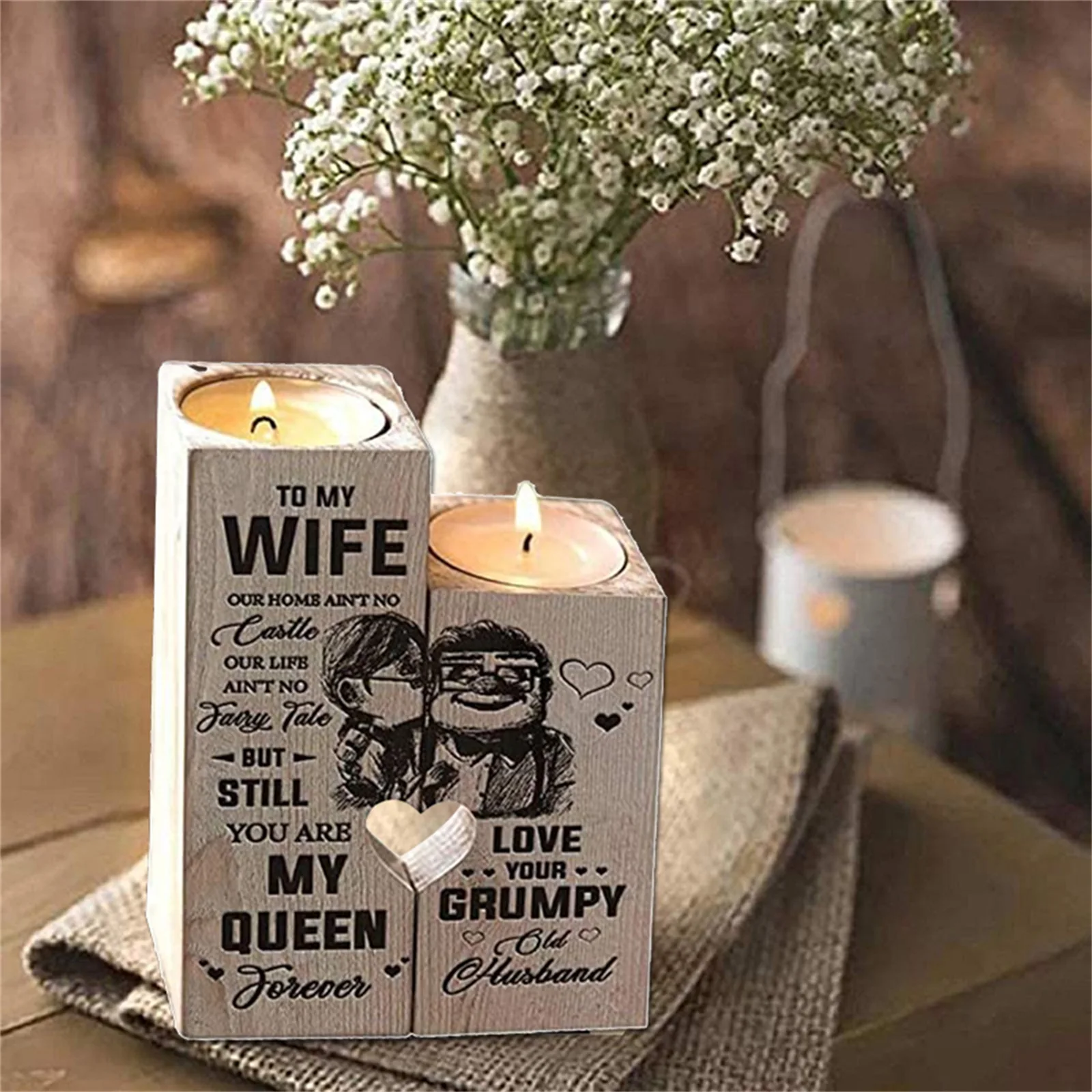 Heart Candlestick Wood Hollow Out Romantic Atmosphere Tea Lamp Valentine's Day Gift Friend Gift
Heart Candlestick Wood Hollow Out Romantic Atmosphere Tea Lamp Valentine's Day Gift Friend Gift