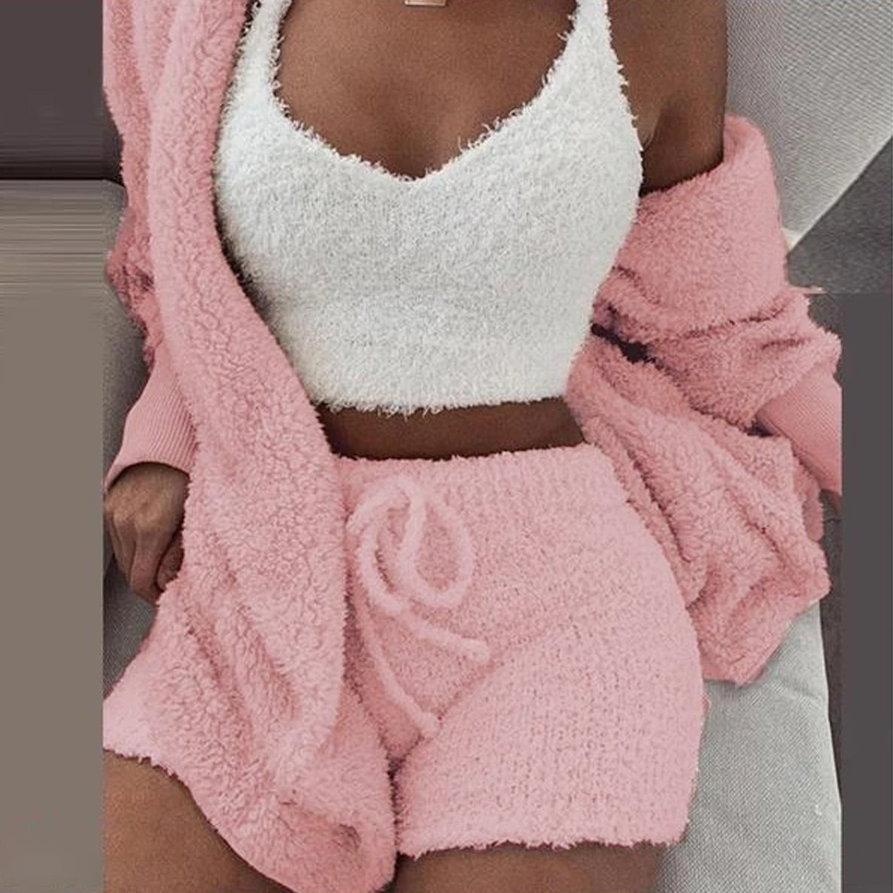 2PCS/3PCS Pajama Set Sexy Fluffy Suits Winter Velvet Plush Robe Set Soft Sleeveless Sweater Loungewear Pijamas Mujer Sleepwear
2PCS/3PCS Pajama Set Sexy Fluffy Suits Winter Velvet Plush Robe Set Soft Sleeveless Sweater Loungewear Pijamas Mujer Sleepwear