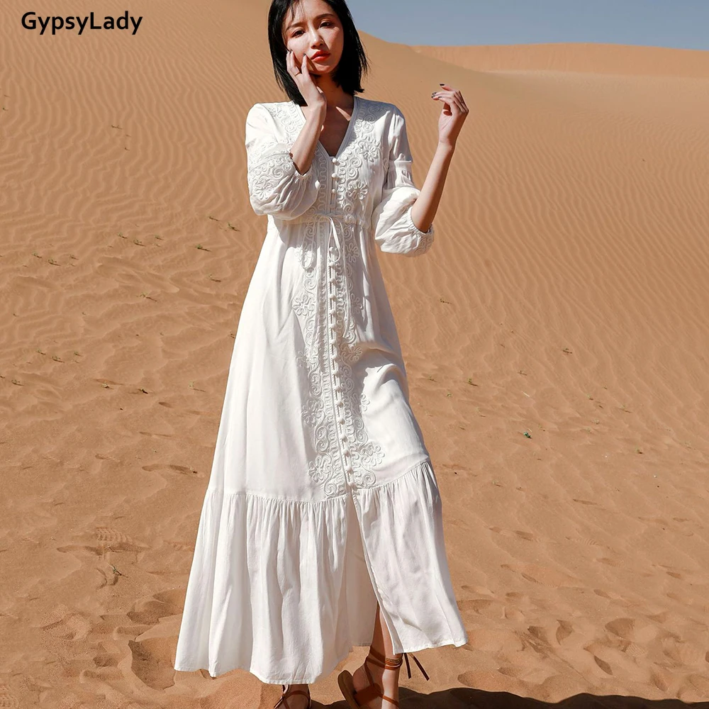 Винтажное платье макси с цветочной вышивкой GypsyLady, белые, красные весенние праздничные платья с длинным рукавом, повседневное шикарное плат...
Винтажное платье макси с цветочной вышивкой GypsyLady, белые, красные весенние праздничные платья с длинным рукавом, повседневное шикарное плат...