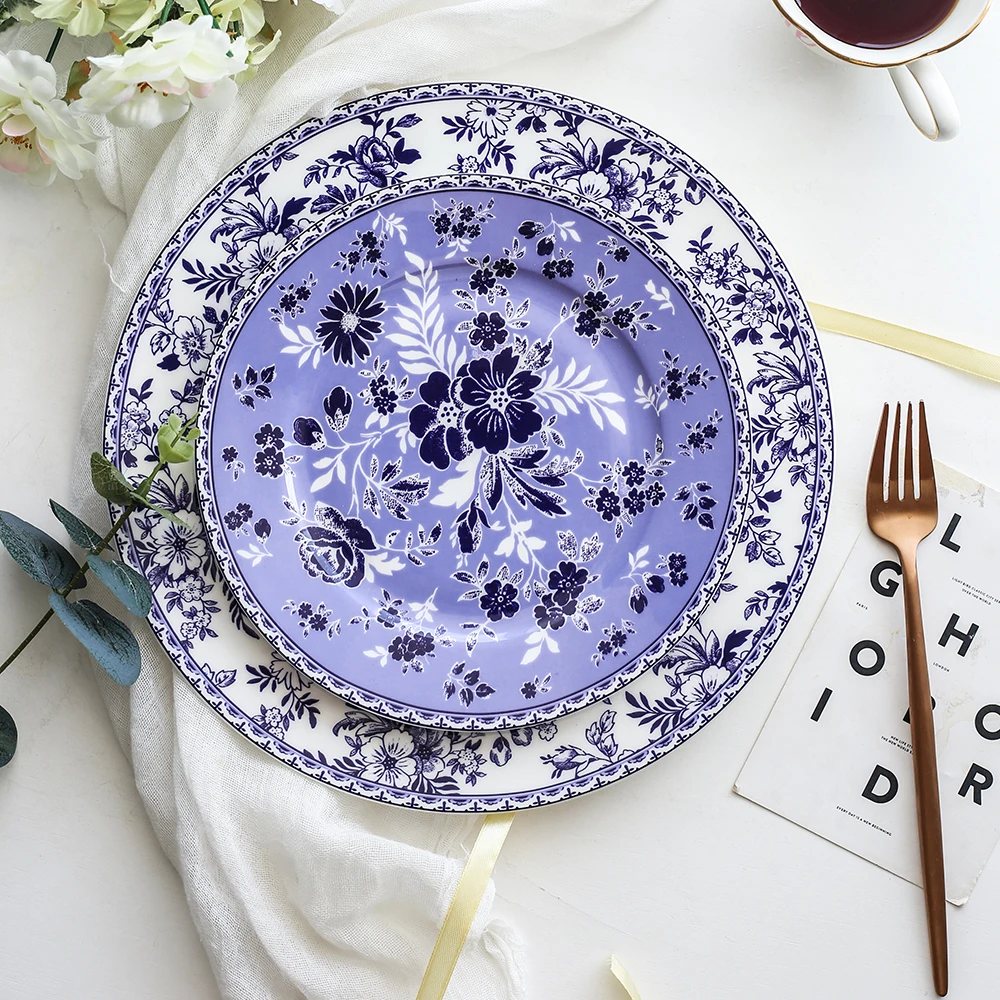 2pcs Blue And White Dinner Set Bone China Steak Plates Salad Plates Dessert Dish Cake Tray Western Kitchen Plate Flat Plates
2pcs Blue And White Dinner Set Bone China Steak Plates Salad Plates Dessert Dish Cake Tray Western Kitchen Plate Flat Plates