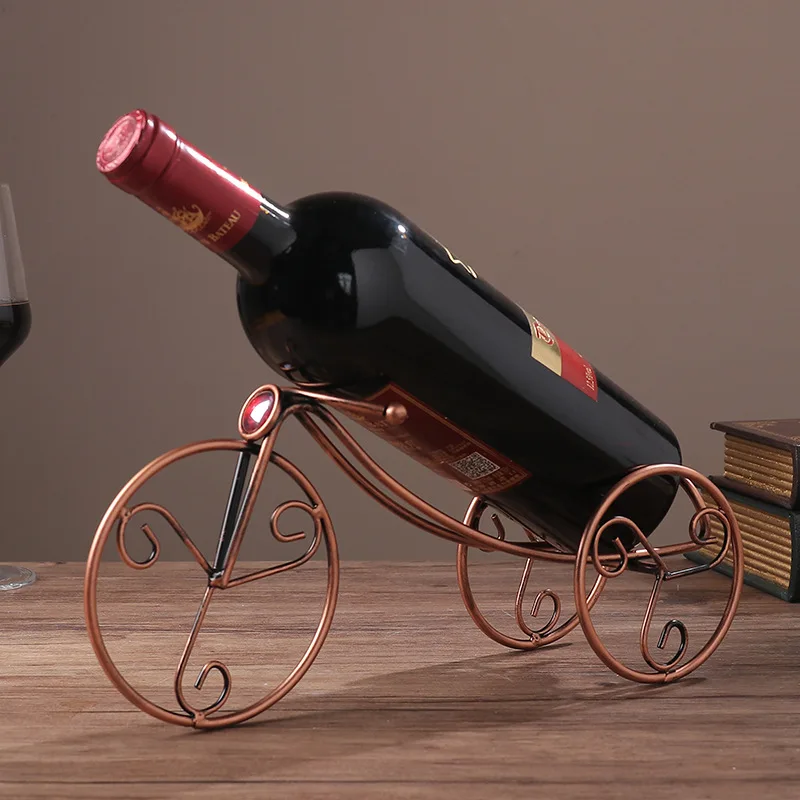 Creative old home decoration wrought iron wine rack American metal bar tricycle ornaments golden wine wine rack wine holder
Creative old home decoration wrought iron wine rack American metal bar tricycle ornaments golden wine wine rack wine holder
