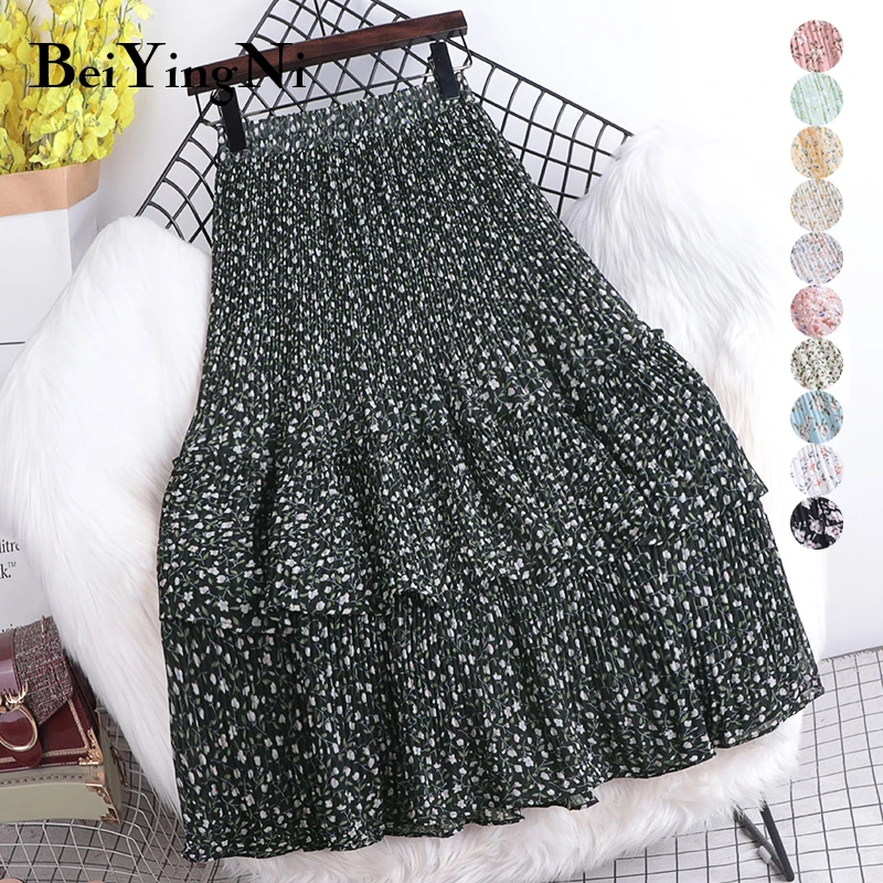 Beiyingni 2022 Summer Chiffon Pleated Long Midi Skirt Women Floral Printed Vintage High Waist Ruffles Patchwork A-line Skirts
Beiyingni 2022 Summer Chiffon Pleated Long Midi Skirt Women Floral Printed Vintage High Waist Ruffles Patchwork A-line Skirts