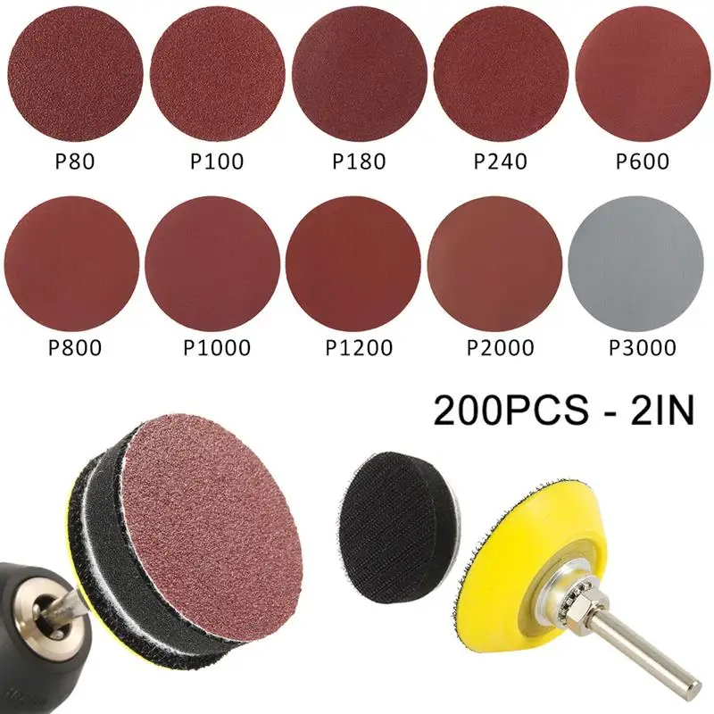 200 PCS Sanding Discs 2 Inch 50mm Round Sandpaper Disk Sand Sheets 80/100/180/240/600/800/1000/1200/2000/3000 Grit
200 PCS Sanding Discs 2 Inch 50mm Round Sandpaper Disk Sand Sheets 80/100/180/240/600/800/1000/1200/2000/3000 Grit