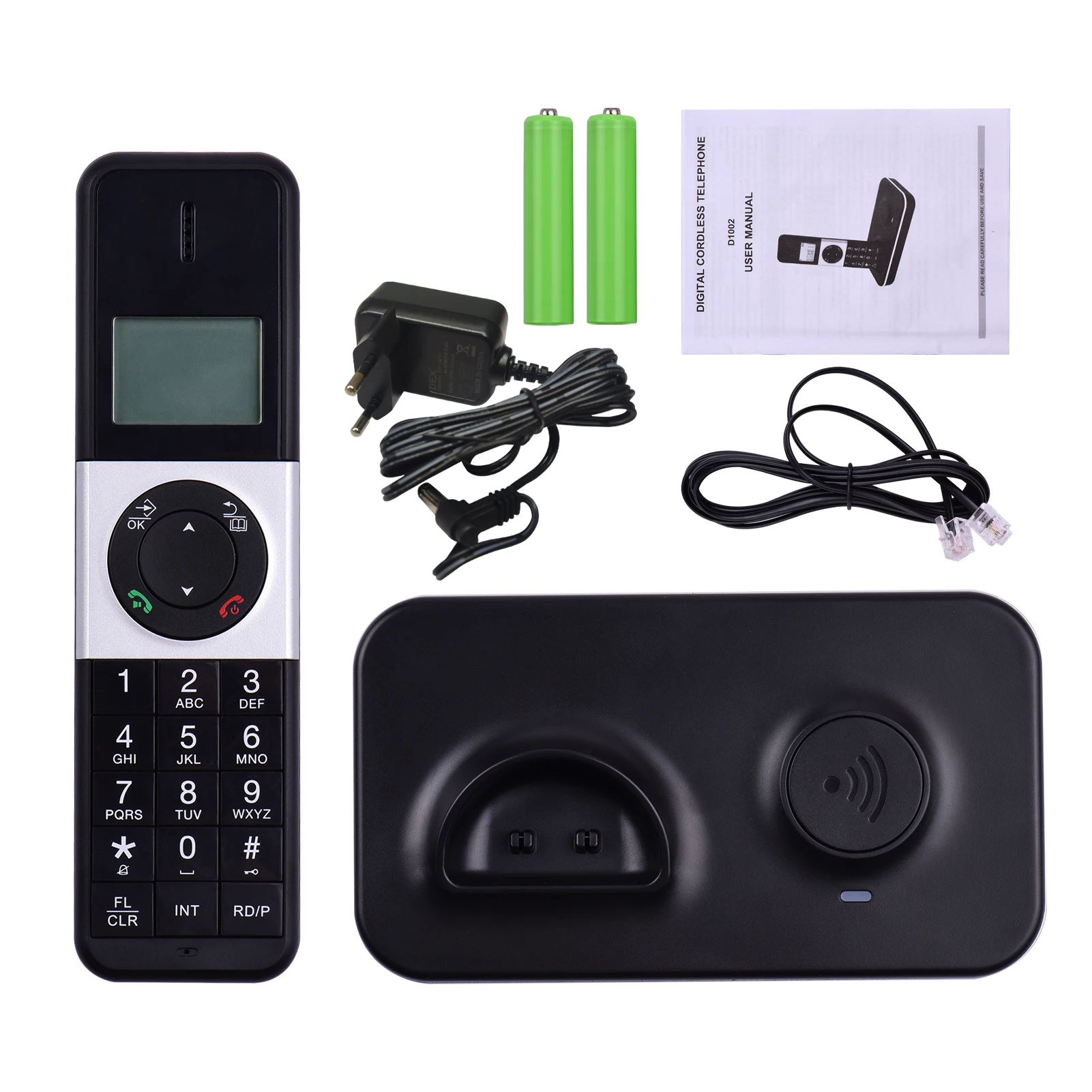 

Digital Cordless Phone Telephone with LCD Display Caller ID Hands-free Calls Conference Call 16 Languages 5 Handsets Connection