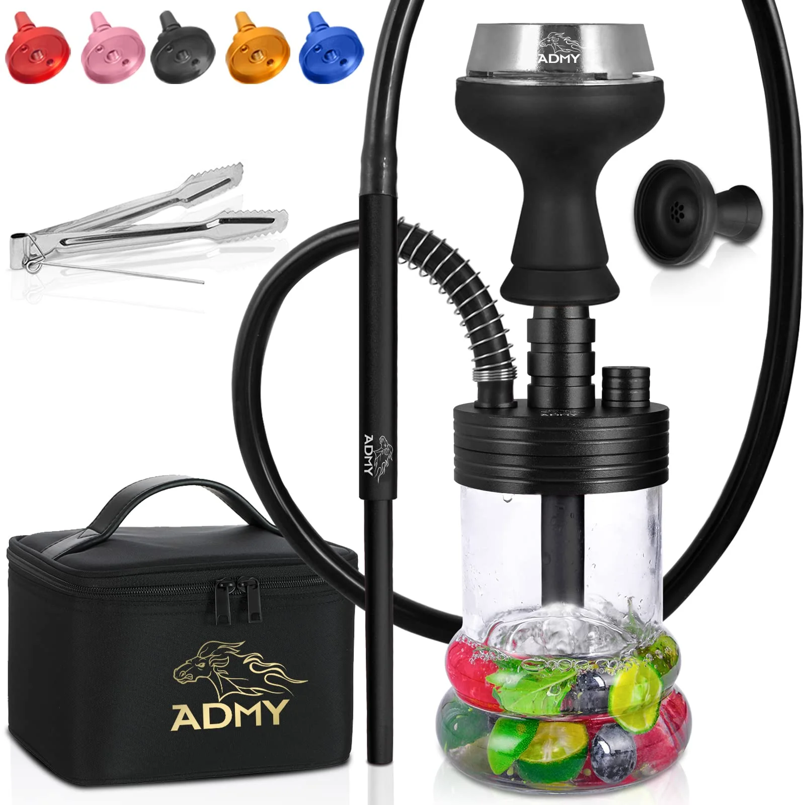 ADMY Mini Shisha Set,Hookah to go Alu 28cm,Kleine Wasserpfeife Komplettset Smokebox Silikonkopf Schlauch Mundstück Tauchrohr Dif
ADMY Mini Shisha Set,Hookah to go Alu 28cm,Kleine Wasserpfeife Komplettset Smokebox Silikonkopf Schlauch Mundstück Tauchrohr Dif