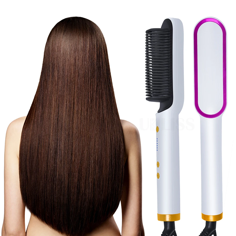 Ceramic Hair Straightener Curling Iron Straightening Brush Electric Fast Heating Curler Hot Comb Brush Men Beard Straightener
Ceramic Hair Straightener Curling Iron Straightening Brush Electric Fast Heating Curler Hot Comb Brush Men Beard Straightener