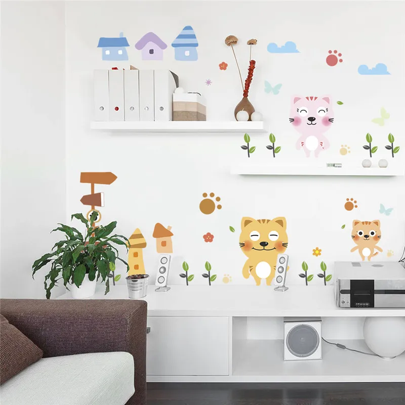 Loving Cats Wall Stickers For Kids Bedroom Decoration Cartoon Animals Mural Art Diy Home Decor Decals Peel And Stick
Loving Cats Wall Stickers For Kids Bedroom Decoration Cartoon Animals Mural Art Diy Home Decor Decals Peel And Stick