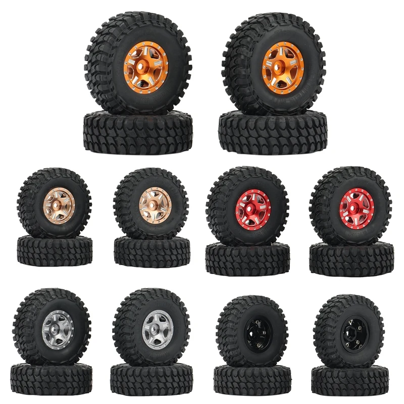4PCS 54mm 1.0 Beadlock Wheel Rims Tires Set for 1/24 RC Crawler Car Axial SCX24 90081 AXI00001 Upgrade Parts
4PCS 54mm 1.0 Beadlock Wheel Rims Tires Set for 1/24 RC Crawler Car Axial SCX24 90081 AXI00001 Upgrade Parts