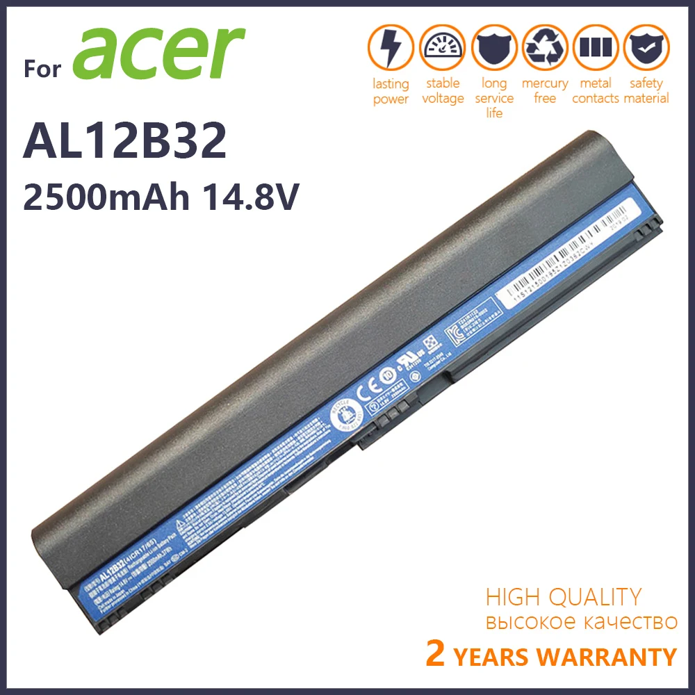 Genuine new AL12B32 Laptop Battery for Acer Aspire One 725 756 V5-171 B113 B113M AL12X32 AL12A31 AL12B31 AL12B32 2500mAh
Genuine new AL12B32 Laptop Battery for Acer Aspire One 725 756 V5-171 B113 B113M AL12X32 AL12A31 AL12B31 AL12B32 2500mAh