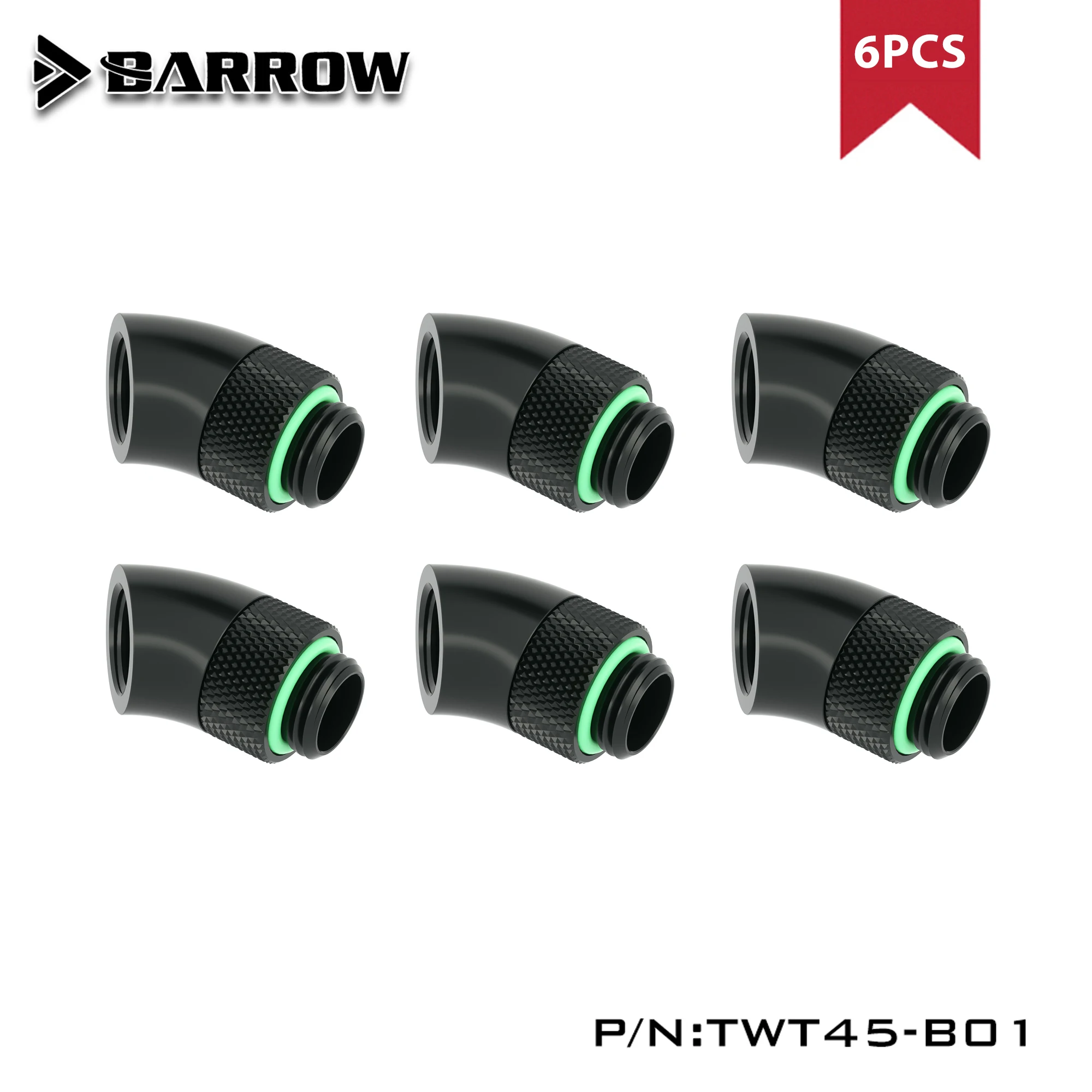 Barrow 4pcs/6pcs 45 Degree Rotary Fittings G1/4" Water Cooling Computer Adapter Gold Black White Silver G1/4'' ,TWT45-B01
Barrow 4pcs/6pcs 45 Degree Rotary Fittings G1/4" Water Cooling Computer Adapter Gold Black White Silver G1/4'' ,TWT45-B01