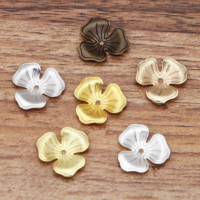 

100pcs 16x2mm Metal Flowers Tray Copper Filigree Flowers Bead Caps DIY Accessories For Jewelry Making