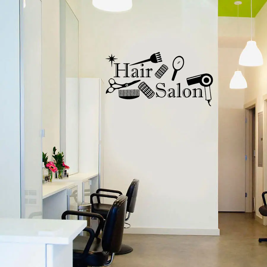 Beauty Salon Wall Sticker Hairdressing Tool Hair Salon Sign Window Decals Removable Interior Decoration Murals Wallpaper F795
Beauty Salon Wall Sticker Hairdressing Tool Hair Salon Sign Window Decals Removable Interior Decoration Murals Wallpaper F795