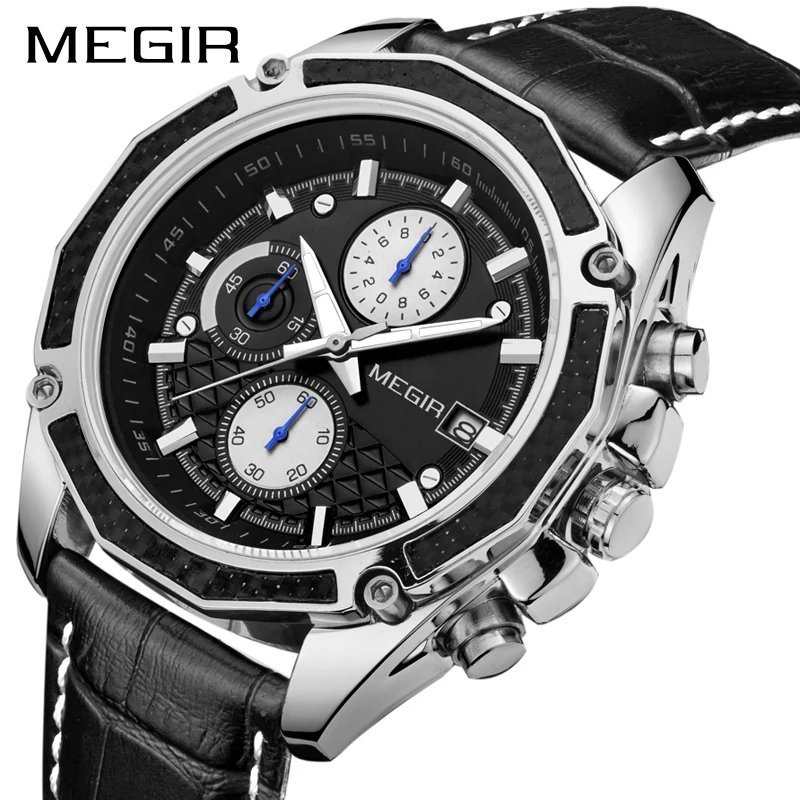 

MEGIR Watches Men Luxury Brand Quartz Watch Fashion Chronograph Watch Reloj Hombre Sport Clock Male Hour Relogio Masculino 2019
