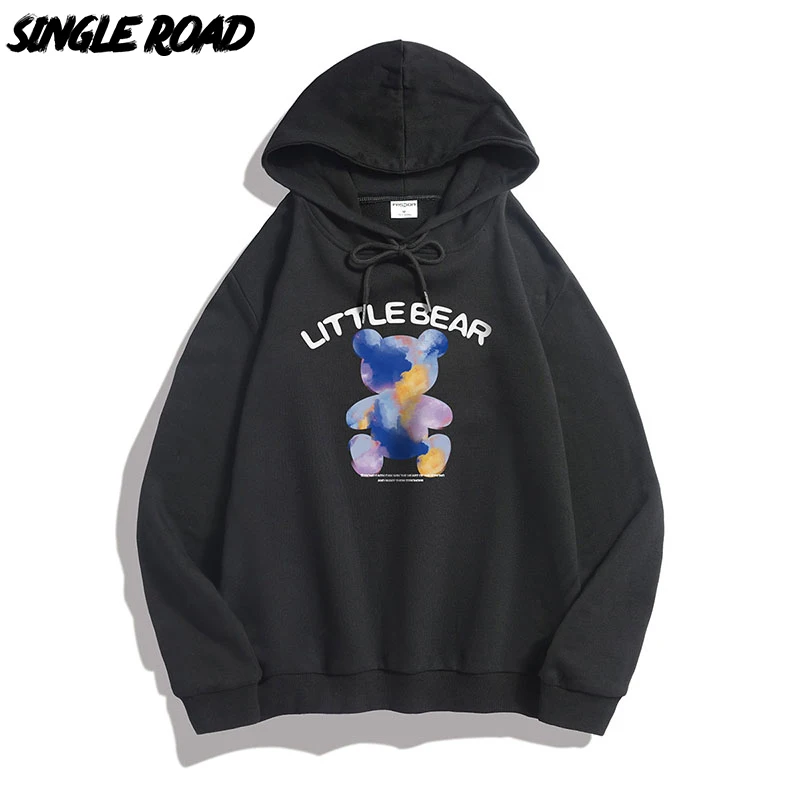 Single Road Mens Hoodies Men 2021 Fashion Bear Print Sweatshirt Japanese Streetwear Harajuku Hip Hop Casual Black Hoodie Men
Single Road Mens Hoodies Men 2021 Fashion Bear Print Sweatshirt Japanese Streetwear Harajuku Hip Hop Casual Black Hoodie Men