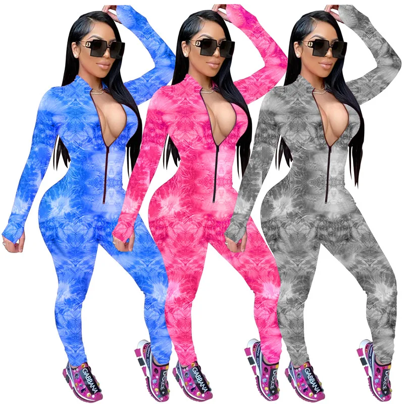 Женский Повседневный Байкерский комбинезон Tie Dye, Облегающий комбинезон с длинным рукавом и принтом для активного отдыха на осень и весну 2020 
Женский Повседневный Байкерский комбинезон Tie Dye, Облегающий комбинезон с длинным рукавом и принтом для активного отдыха на осень и весну 2020