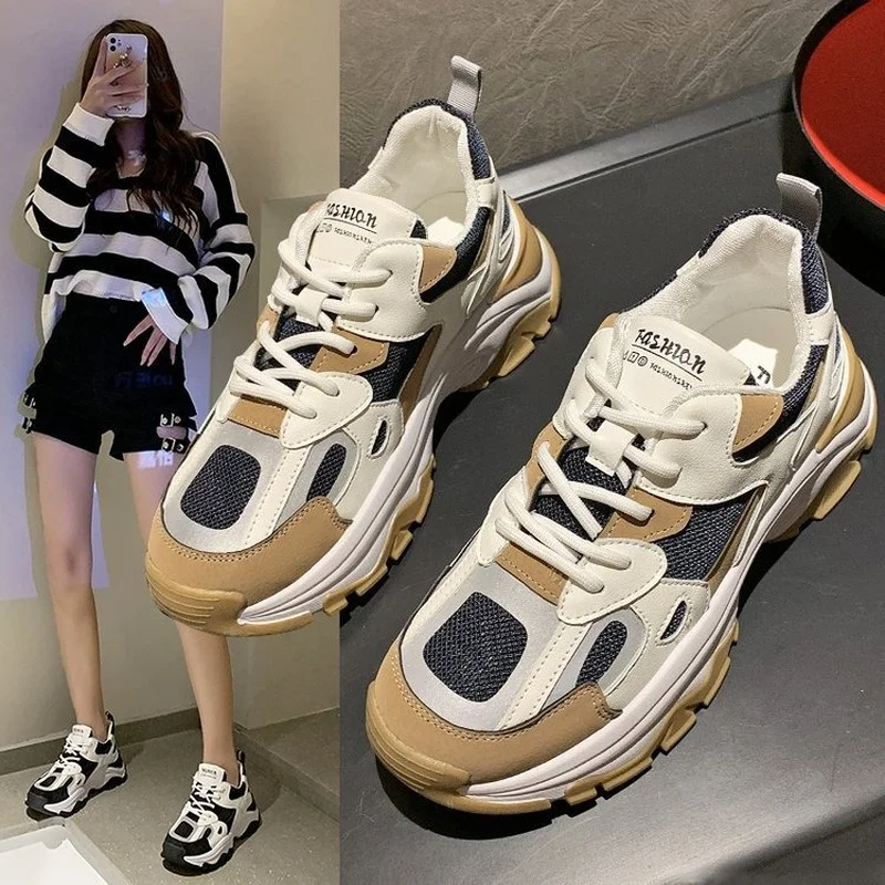 New 2021 Autumn Women's Chunky Sneakers Fashion Women Platform Shoes Lace Up Vulcanize Shoes Womens Female Trainers Dad Shoes
New 2021 Autumn Women's Chunky Sneakers Fashion Women Platform Shoes Lace Up Vulcanize Shoes Womens Female Trainers Dad Shoes