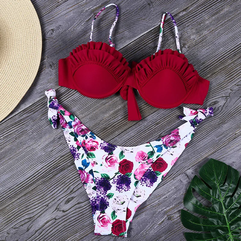 Low Waist Swimsuit 2021 New Sexy Small Floral Flounce Bikini Push Up Brazil Swimsuit 2 Piece Suit Beachwear Bathing Suit Women
Low Waist Swimsuit 2021 New Sexy Small Floral Flounce Bikini Push Up Brazil Swimsuit 2 Piece Suit Beachwear Bathing Suit Women