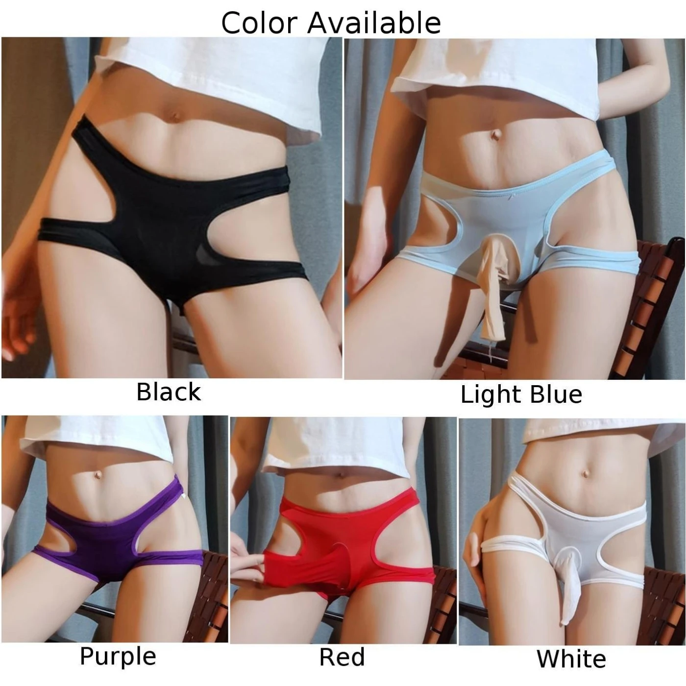 Sissy Pouch Panties Cut Out Side Open Hip Boxer Unisex Ice Silk Briefs Men Underwear Bikini Women Sexy Shorts Knickers Lingerie
Sissy Pouch Panties Cut Out Side Open Hip Boxer Unisex Ice Silk Briefs Men Underwear Bikini Women Sexy Shorts Knickers Lingerie