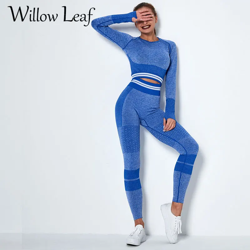 Willow Leaf 2PCS Seamless Women Yoga Set Workout Sportswear Gym Clothing Fitness Long Sleeve Crop Top High Waist Leggings Suits
Willow Leaf 2PCS Seamless Women Yoga Set Workout Sportswear Gym Clothing Fitness Long Sleeve Crop Top High Waist Leggings Suits