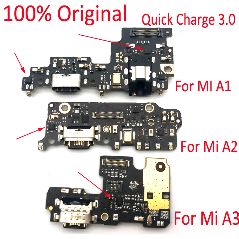 Оригинальный разъем для зарядного порта Xiaomi Mi A2 гибкий кабель с микрофоном Lite A1
