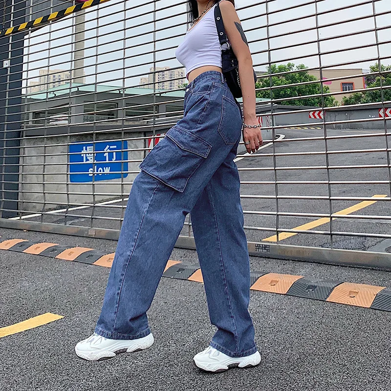 Casual Jeans Women High Waist Baggy Straight Big Pocket Harajuku Style Loose Vintage Blue Denim Trousers Streetwear Long Pants
Casual Jeans Women High Waist Baggy Straight Big Pocket Harajuku Style Loose Vintage Blue Denim Trousers Streetwear Long Pants