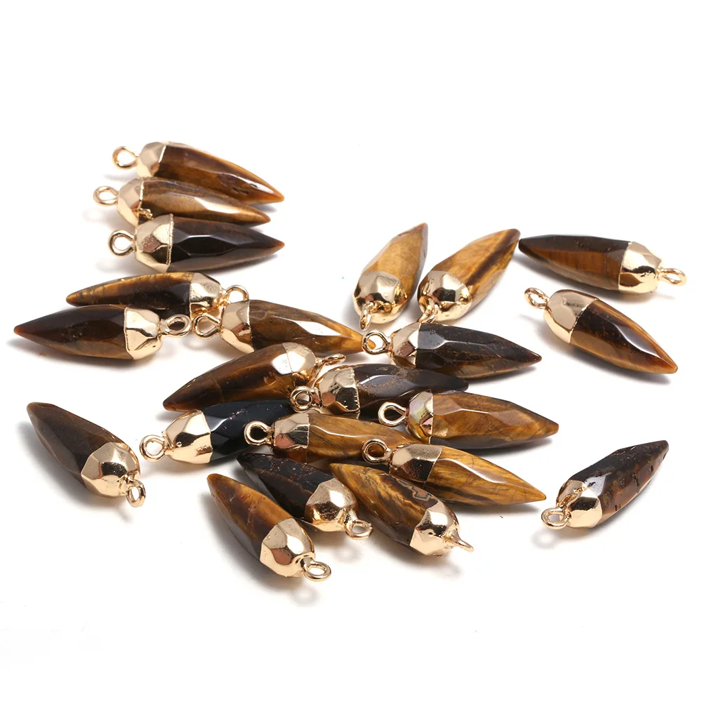 2pcs Natural Stone Charms Pendants Pointed Faceted Tiger Eye Stone for Jewelry Making DIY Accessories Bracelet Nacklace Earring
2pcs Natural Stone Charms Pendants Pointed Faceted Tiger Eye Stone for Jewelry Making DIY Accessories Bracelet Nacklace Earring