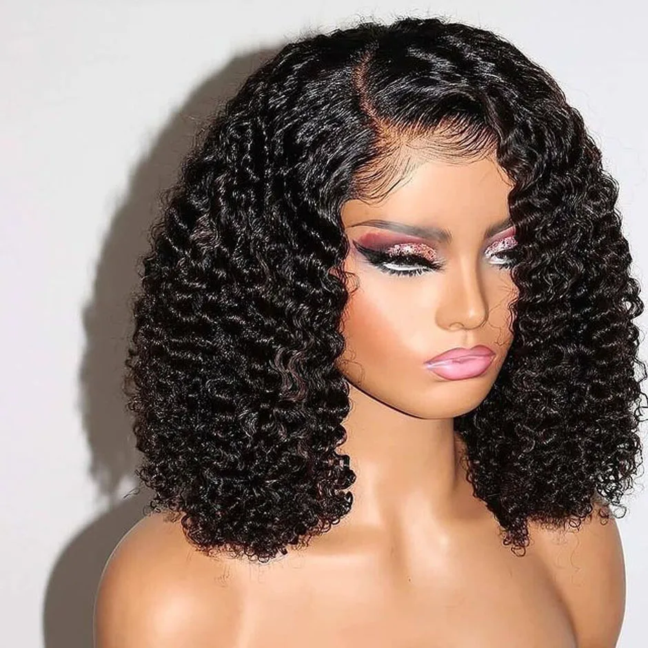 Middle Part 180% Density Short Bob Kinky Curly Synthetic Lace Front Wig For Black Women Natural Hairline With Baby Hair Glueless
Middle Part 180% Density Short Bob Kinky Curly Synthetic Lace Front Wig For Black Women Natural Hairline With Baby Hair Glueless