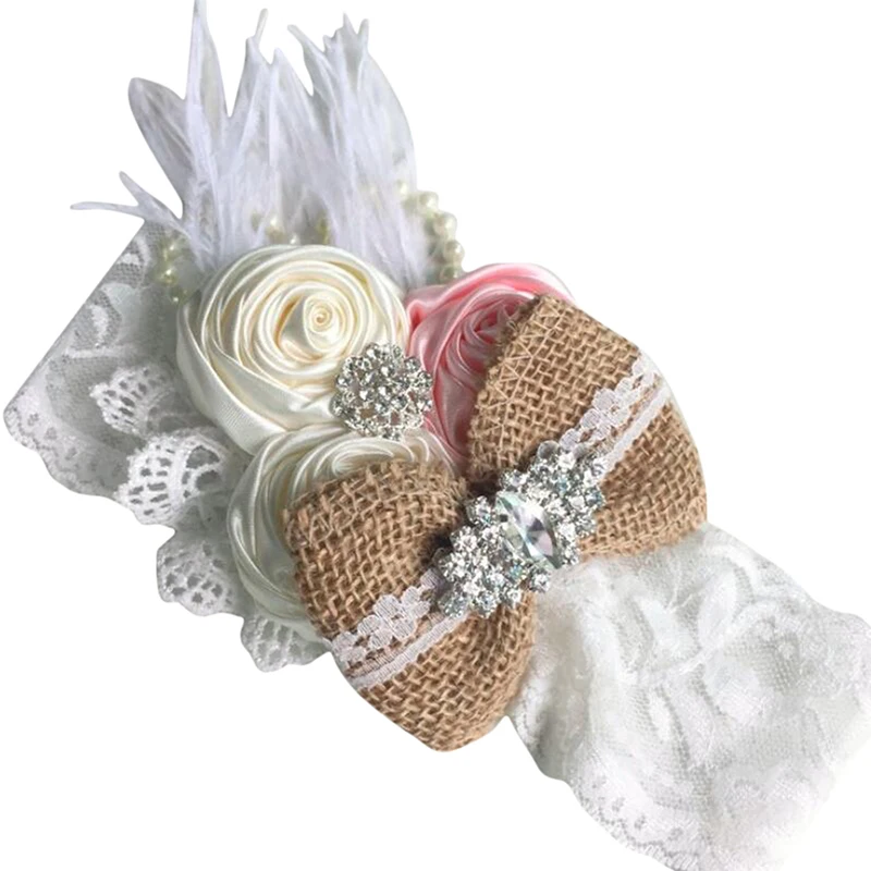 Baby Girl Headbands Feather Rhinestone Lace Headband Vintage Burlap Bow Hair Band Infant Newborns Hairband Baby Accessories
Baby Girl Headbands Feather Rhinestone Lace Headband Vintage Burlap Bow Hair Band Infant Newborns Hairband Baby Accessories