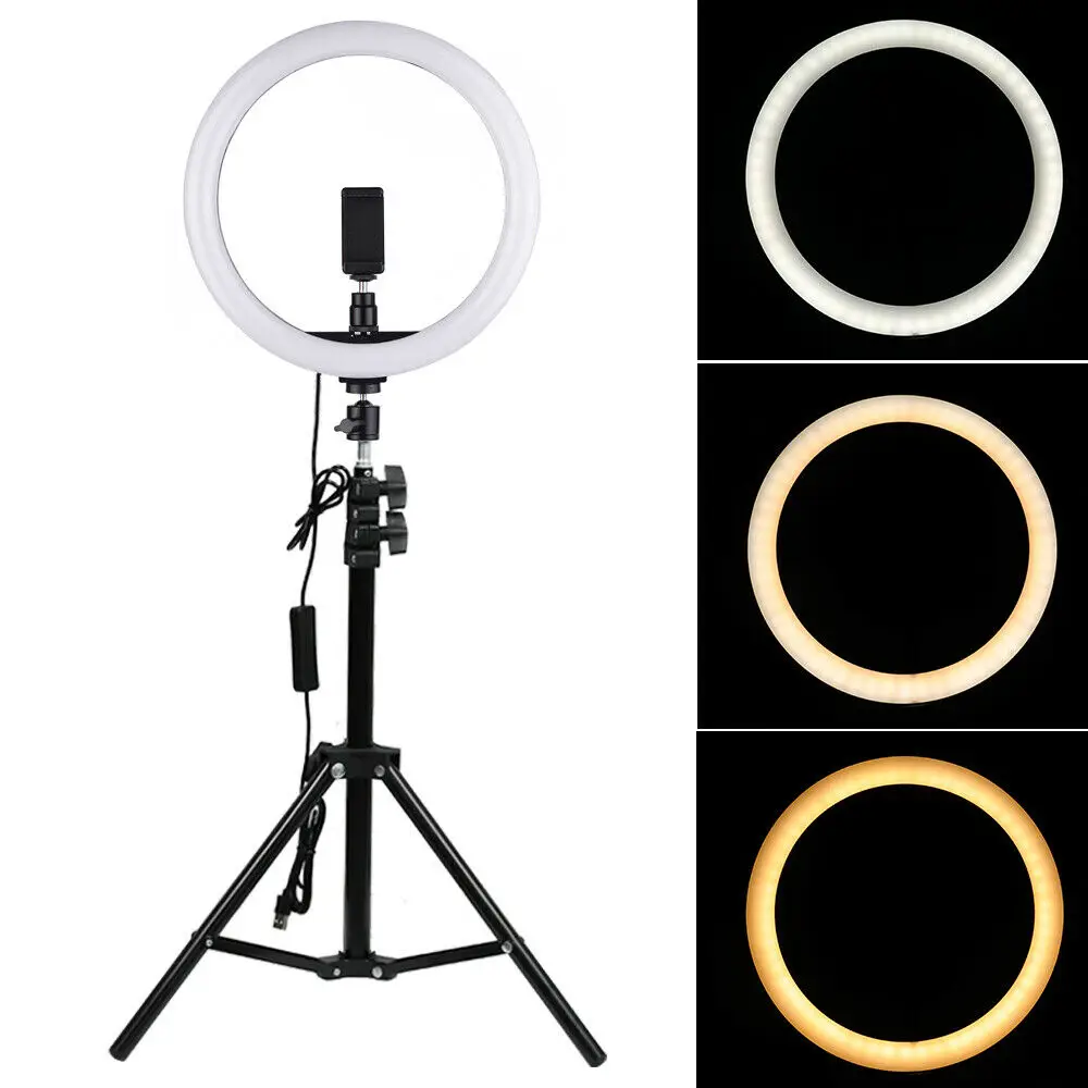 LED Ring Light with Tripod Stand Dimmable Ring Light USB Powered Heighten Hose Holder for Live Streaming Makeup Camera Selfie
LED Ring Light with Tripod Stand Dimmable Ring Light USB Powered Heighten Hose Holder for Live Streaming Makeup Camera Selfie