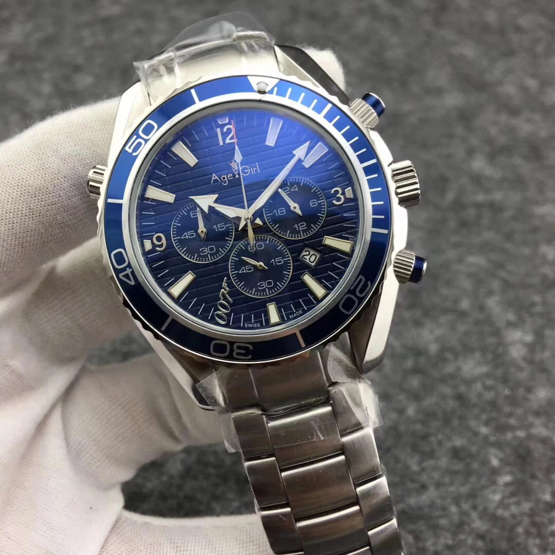 Classic New Quartz Dive Chronograph 007 Blue Men Watch Professional Stainless Steel Sapphire Glass Watches Leather AAA+
Classic New Quartz Dive Chronograph 007 Blue Men Watch Professional Stainless Steel Sapphire Glass Watches Leather AAA+