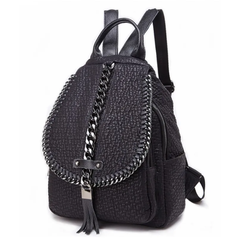 Fashion Women Chain Designer Casual Backpack Korean School Bags Tassels Teenager Girls Bagpack Female Packing Travel Backpack 
Fashion Women Chain Designer Casual Backpack Korean School Bags Tassels Teenager Girls Bagpack Female Packing Travel Backpack
