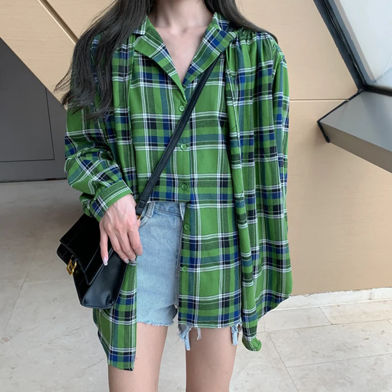Plaid Womens Tops And Blouses Vintage Lace Up Long Sleeve Shirt Women Blouses Loose Top Mujer Korean Fashion Clothing
Plaid Womens Tops And Blouses Vintage Lace Up Long Sleeve Shirt Women Blouses Loose Top Mujer Korean Fashion Clothing