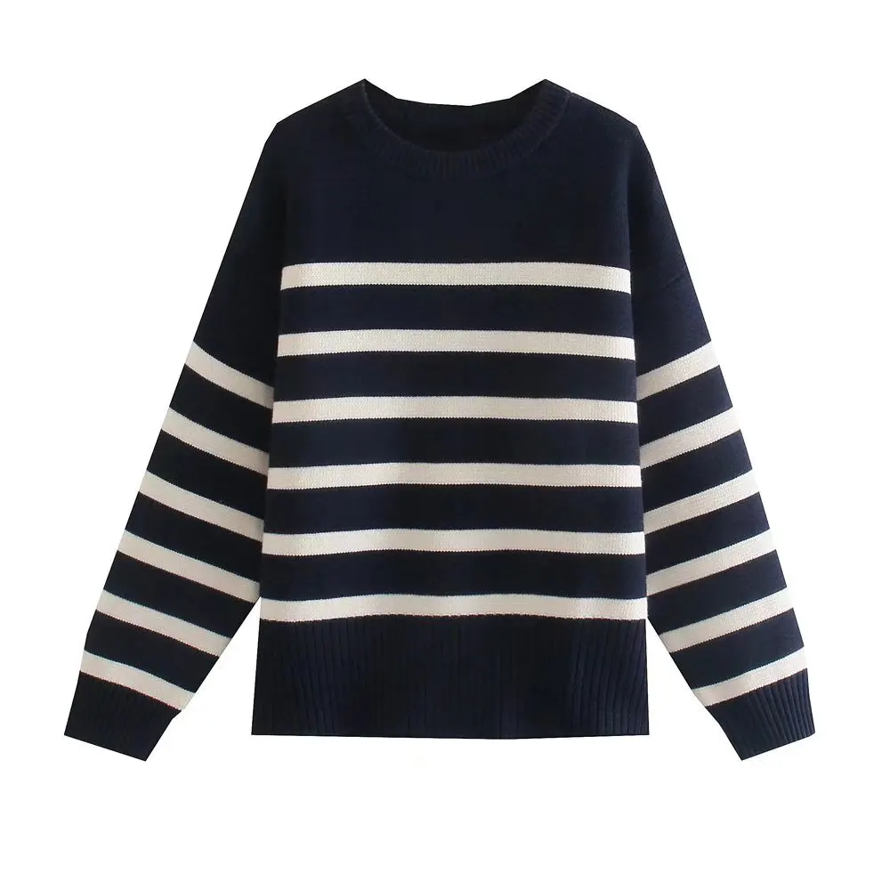 Koekop Women Fashion Striped Knit Sweater Round Neckline Long Sleeves Chic Lady Casual Knitted Pullover Knitwear Winter Woman
Koekop Women Fashion Striped Knit Sweater Round Neckline Long Sleeves Chic Lady Casual Knitted Pullover Knitwear Winter Woman