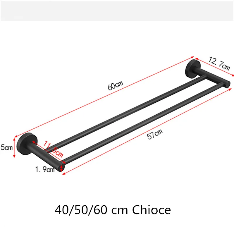 Black Double Arm Towel Holder 304 Stainless Steel Towel Bar Wall Mount Bathroom Towel Rack Hardware Accessory
Black Double Arm Towel Holder 304 Stainless Steel Towel Bar Wall Mount Bathroom Towel Rack Hardware Accessory