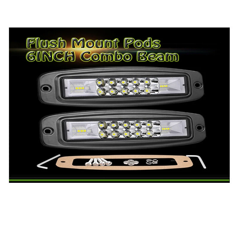 

Flush Mount LED Pods 48W LED Driving Lights LED Work Light Spot Beam Lights for Truck ATV UTV Boat 4X4 Grill Mount