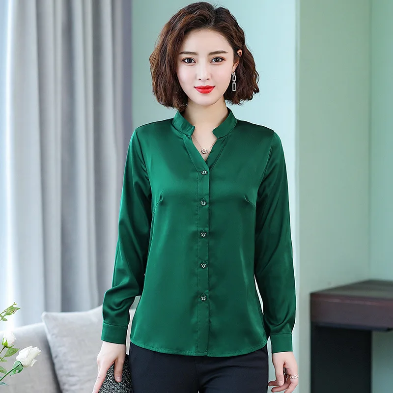 Ladies spring and autumn solid color V-neck shirt slim long sleeve top 2020 gray
Ladies spring and autumn solid color V-neck shirt slim long sleeve top 2020 gray