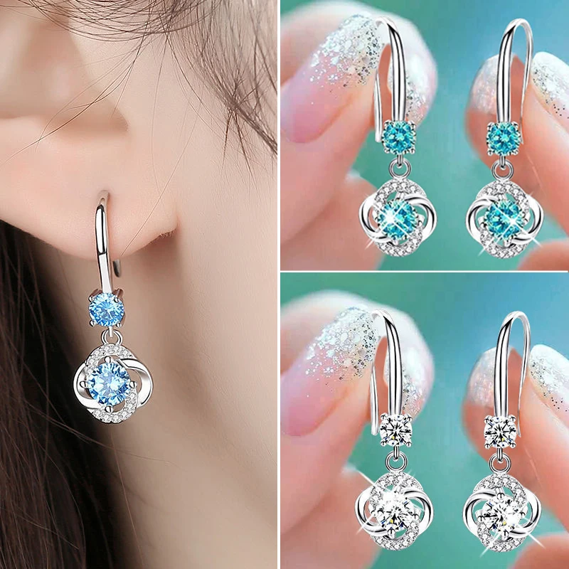 Cute Four Leaf Clover Dangle Earrings Silver Color Rhinestone Crystal Zircon Drop Earrings For Women Prevent Allergy Jewelry
Cute Four Leaf Clover Dangle Earrings Silver Color Rhinestone Crystal Zircon Drop Earrings For Women Prevent Allergy Jewelry