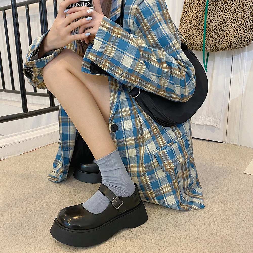 Mary Jane Shoes Single Shoes Woman 2021 Spring Thick Soled Flat Platform Boat Shoes Retro Big Head Casual Loafers Flats Leather
Mary Jane Shoes Single Shoes Woman 2021 Spring Thick Soled Flat Platform Boat Shoes Retro Big Head Casual Loafers Flats Leather