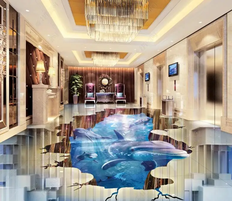 

3D обои на заказ, дельфин, подводный мир, домашний декор для гостиной, спальни, ванной, 3d наклейки на стену, HD фон для стены, 2021
