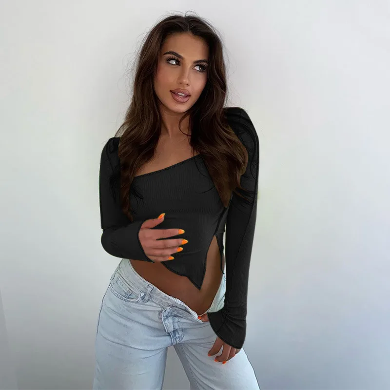 Women Asymmetrical Coat Split Short T-shirt New Square Neck Long Sleeve Fashion Tide Spring Autumn 2021 y2k aesthetic oversized
Women Asymmetrical Coat Split Short T-shirt New Square Neck Long Sleeve Fashion Tide Spring Autumn 2021 y2k aesthetic oversized