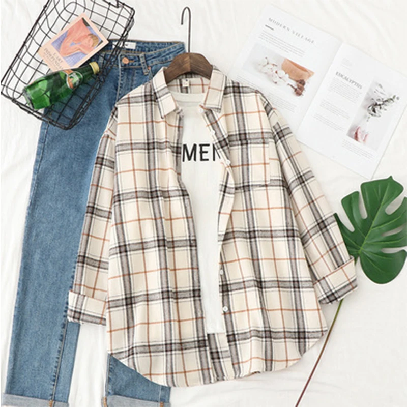 

traf za fashion long sleeve plaid shirt blusa zevity blouses top vetement xxn femme women 2021 trf xnwmnz shein official store