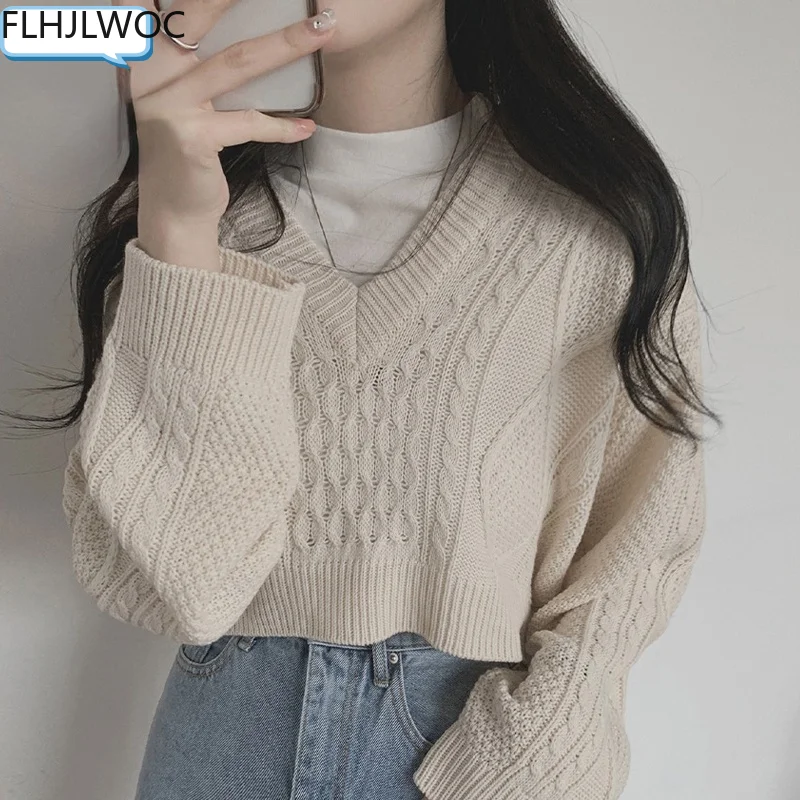 Cute Autumn Winter Gray Sweater Women Sweet Girls Japanese Style Chic Korea V Neck Crop Tops Short Knitted Jumpers Pullovers
Cute Autumn Winter Gray Sweater Women Sweet Girls Japanese Style Chic Korea V Neck Crop Tops Short Knitted Jumpers Pullovers