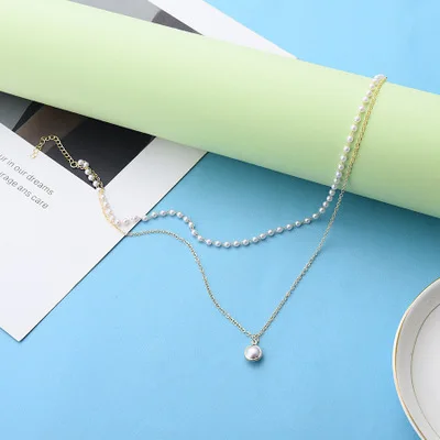 Vintage Ins Simple double-layer Pearl Necklace Female Tide Clavicle Chain Short Neckband
Vintage Ins Simple double-layer Pearl Necklace Female Tide Clavicle Chain Short Neckband