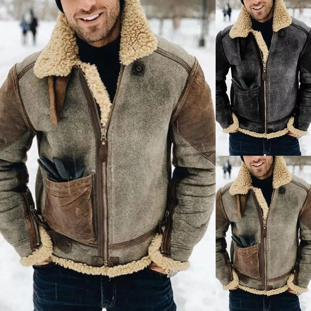 Men's Winter Coat Thicken Warm Faux Leather Contrast Colors Jacket Long Sleeve Warm Casual Overcoats for Outdoor veste homme
Men's Winter Coat Thicken Warm Faux Leather Contrast Colors Jacket Long Sleeve Warm Casual Overcoats for Outdoor veste homme