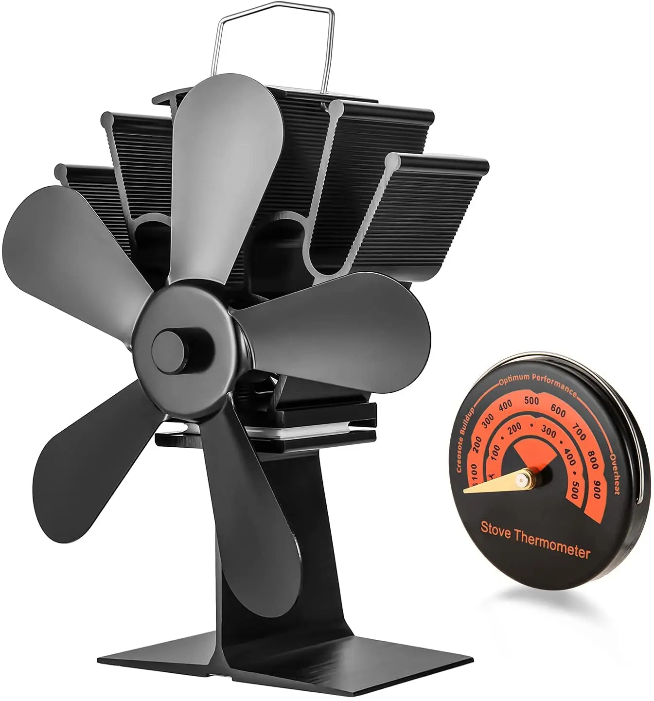 Heat Powered Stove Fan 5 Blades Fireplace Stove Fan with Thermometer Silent Motors Circulates Warm for Gas/Pellet/Wood/Log Stove
Heat Powered Stove Fan 5 Blades Fireplace Stove Fan with Thermometer Silent Motors Circulates Warm for Gas/Pellet/Wood/Log Stove