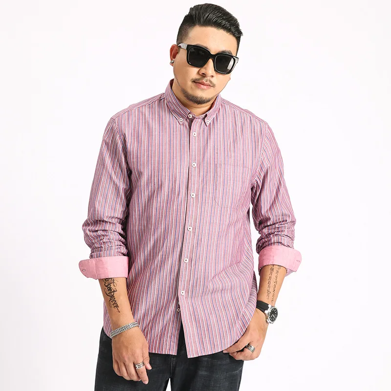 Extra XL Plus Size Men's Clothing Loose Men's Shirt Yarn Dyed Striped Long Sleeve Shirts Oversized Shirt Men Shirts
Extra XL Plus Size Men's Clothing Loose Men's Shirt Yarn Dyed Striped Long Sleeve Shirts Oversized Shirt Men Shirts