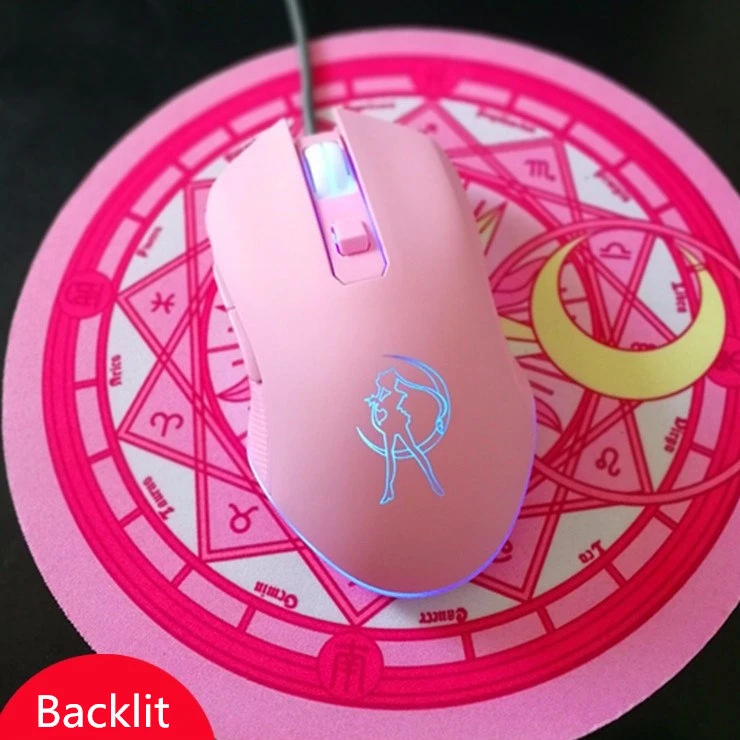Pink Optical Mouse Sailor Moon Gaming Computer Wired Mause Mute Pretty Backlit Colorful Mice 3200DPI For Girl Women Gift PC Game
Pink Optical Mouse Sailor Moon Gaming Computer Wired Mause Mute Pretty Backlit Colorful Mice 3200DPI For Girl Women Gift PC Game