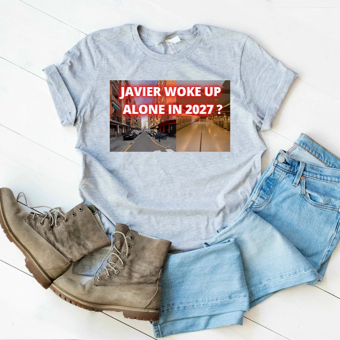 2021 Javier Woke Up Alone In 2027 Unisex T Shirt Time Traveler Javier Funny T-Shirt Javier Claims To Be Trapped In 2027 Tees 
2021 Javier Woke Up Alone In 2027 Unisex T Shirt Time Traveler Javier Funny T-Shirt Javier Claims To Be Trapped In 2027 Tees